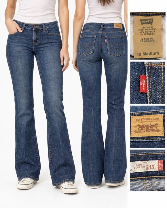 Levi's Denim - Y2K Indie Sleaze Levi's 545 Low Bootcut Jeans Size 10 Medium Wash Denim 2000s